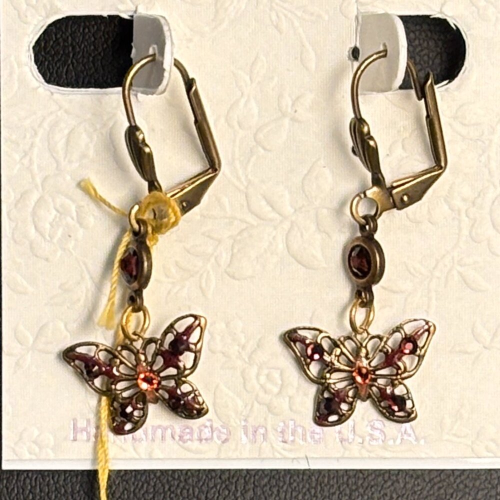 🎁 Sale! 🎁 NEW Delicate Anne Koplik butterfly earrings in purple and pink
